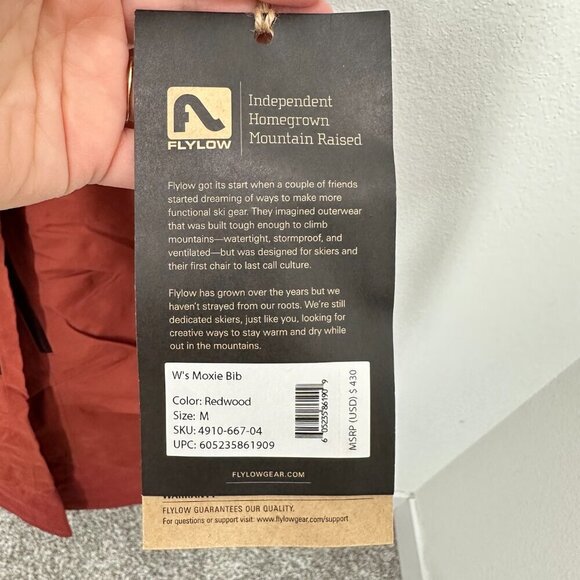 Flylow Women's Moxie Bib Pant Skiing Snowboarding Outdoors Size M Redwood NWT - Picture 9 of 10